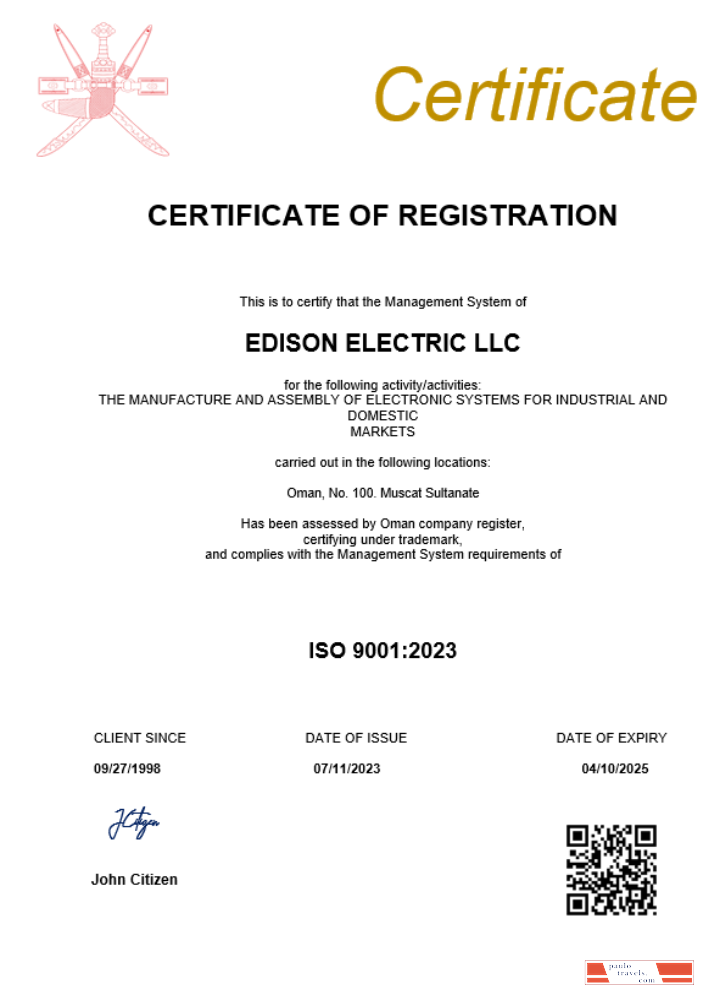 Oman business registration certificate Word and PDF template